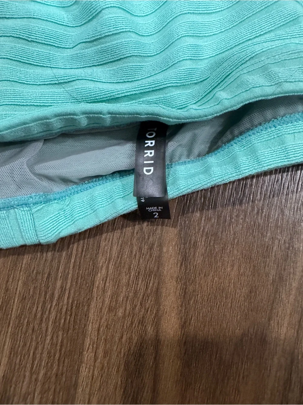 torrid Light Aqua Ribbed High-Waist Bikini Bottoms